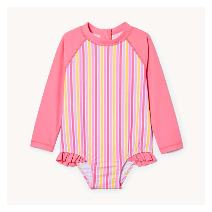 Baby Girls' Rash Guard Swimsuit